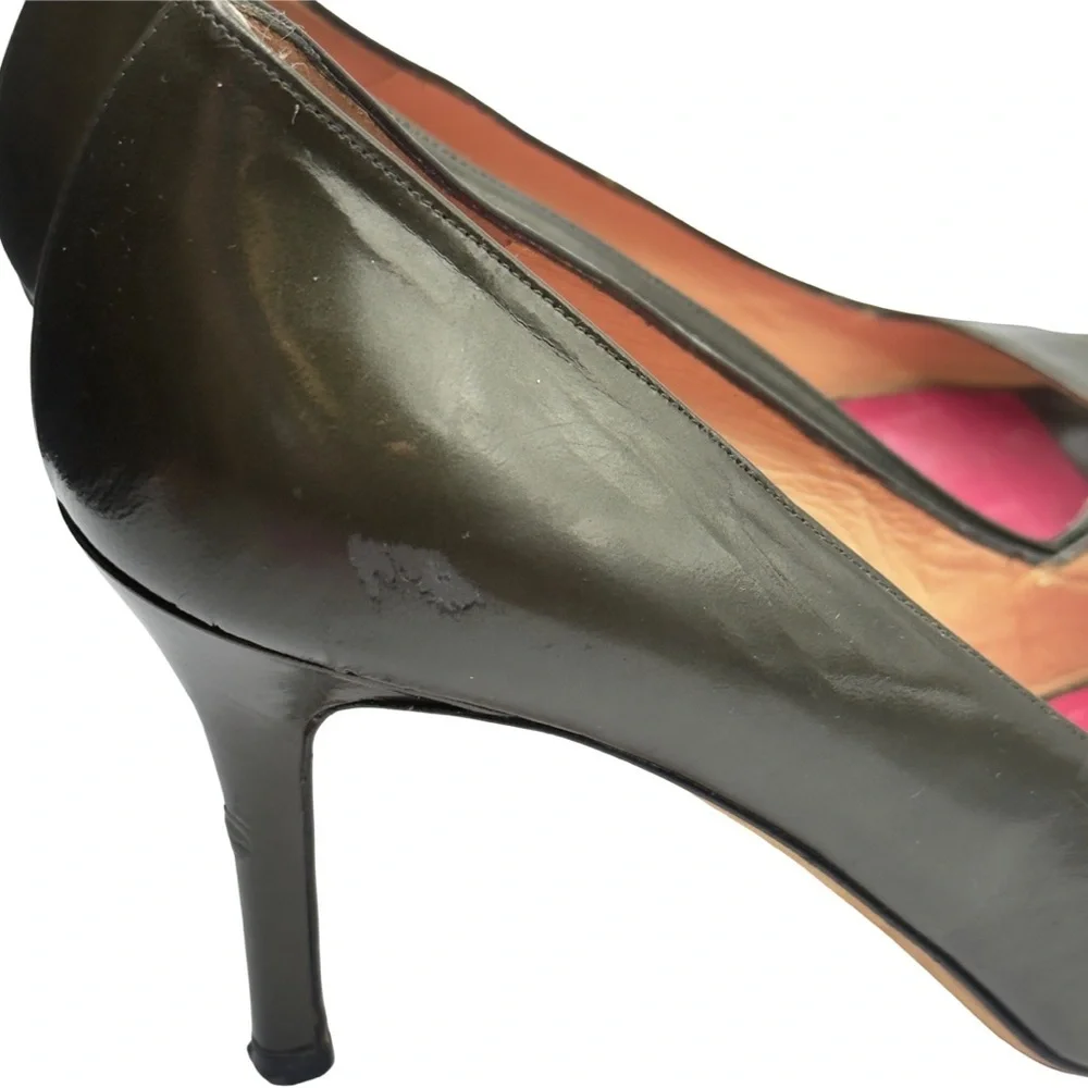 Kate Spade Green Heels with Peep-Toe Design